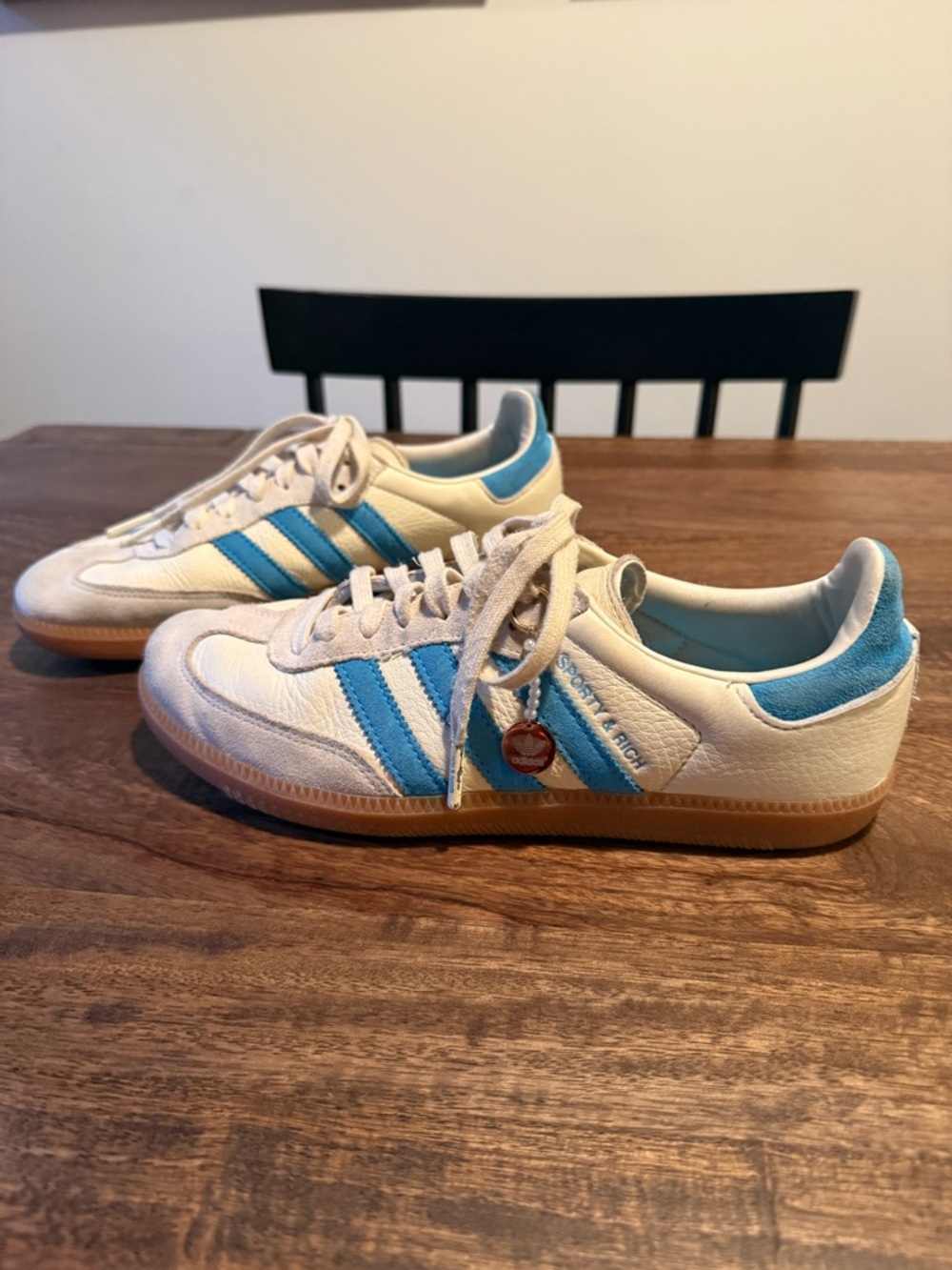 Sporty & Rich x Adidas Samba Sneakers – Size 7 – Blue/White – Sold Out